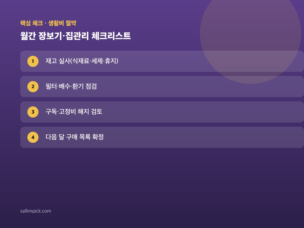 월간 장보기·집관리 체크리스트 — 가이드 이미지 1