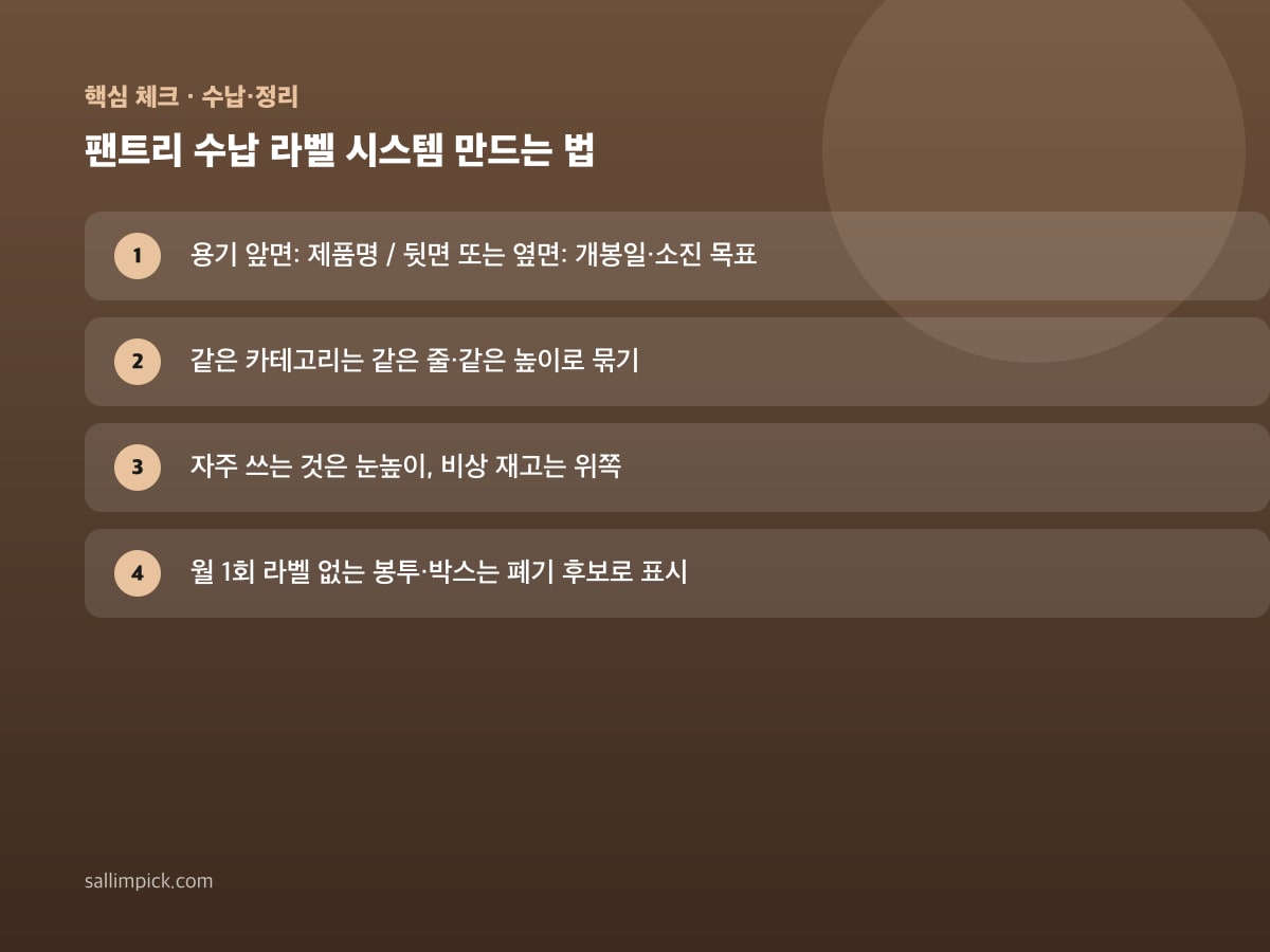 팬트리 수납 라벨 시스템 만드는 법 — 가이드 이미지 1